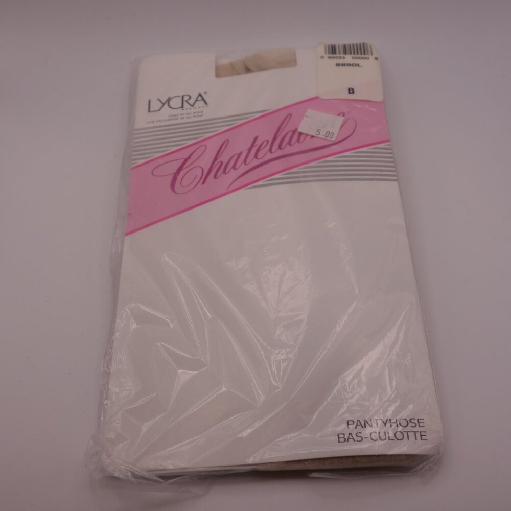 Vintage Chatelaine Style No 8890 Made in Canada Lycra Spandex Size B Pantyhose